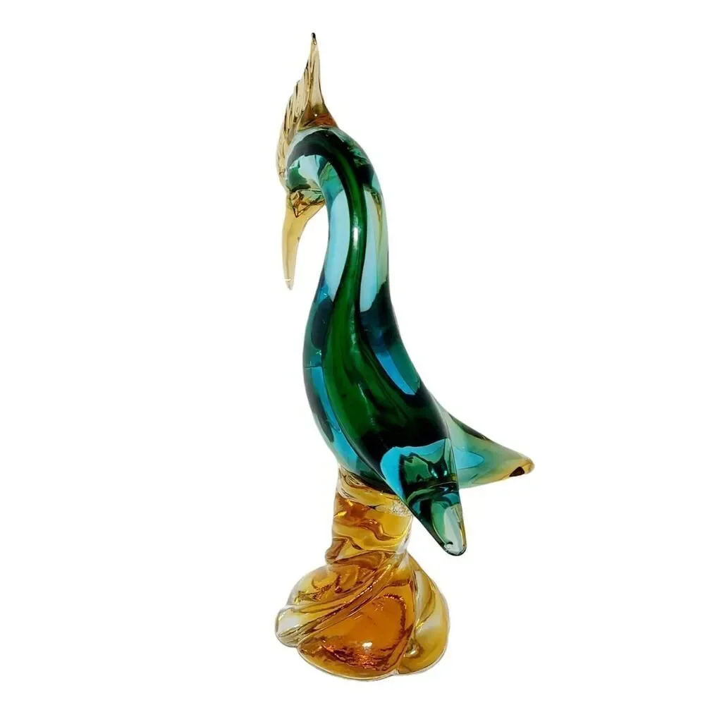 Jordan Import JIC‎ Multi Colored Murano Italian Art Glass Swan Duck Bird Figure